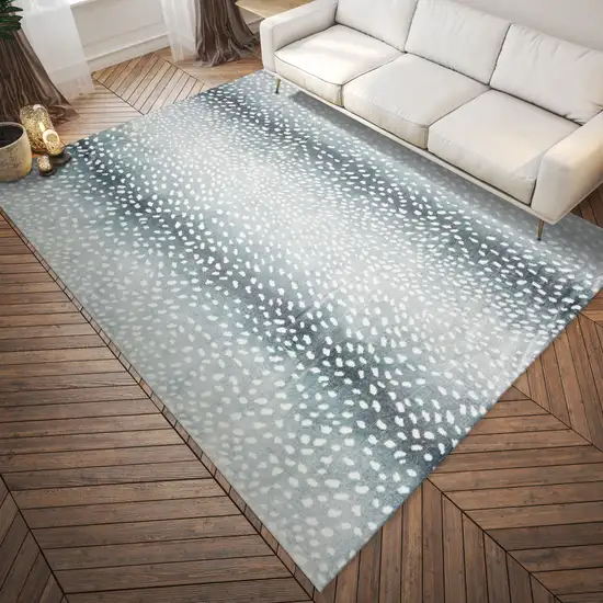 Grey Gazelle Print Shag Handmade Non Skid Area Rug Photo 1