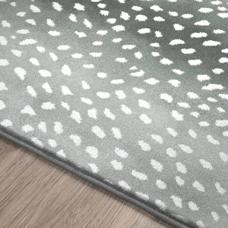 Grey Gazelle Print Shag Handmade Non Skid Area Rug Photo 4