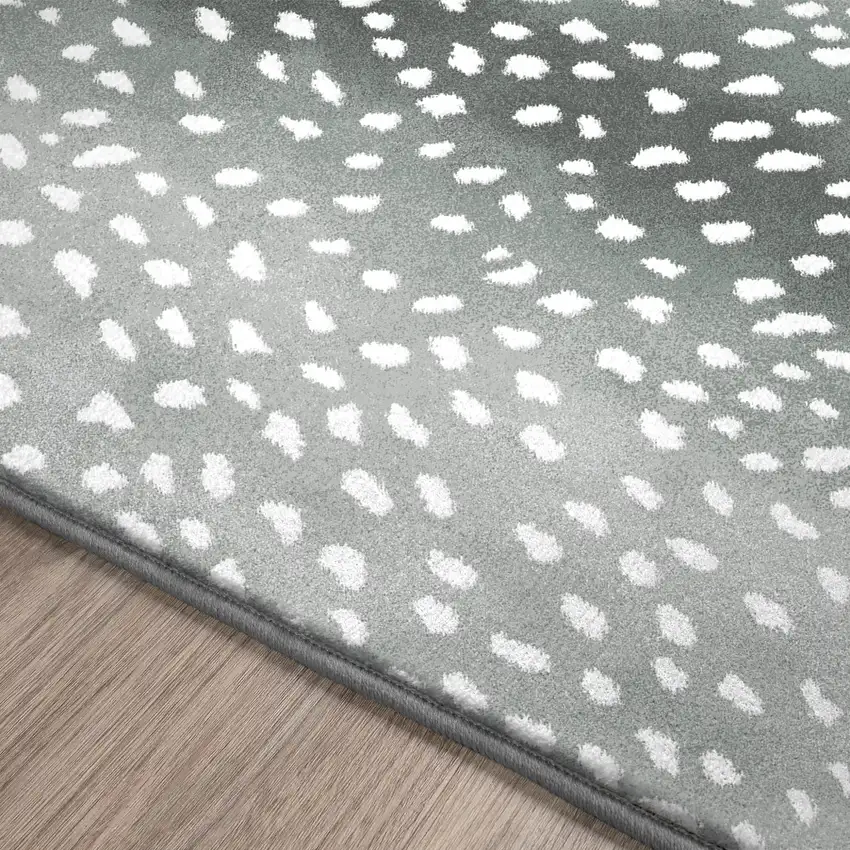 Grey Gazelle Print Shag Handmade Non Skid Area Rug Photo 5