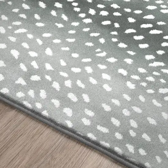 Grey Gazelle Print Shag Handmade Non Skid Area Rug Photo 5