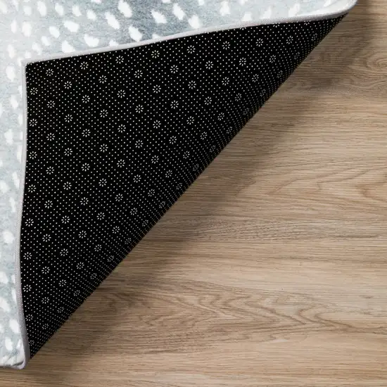 Grey Gazelle Print Shag Handmade Non Skid Area Rug Photo 4