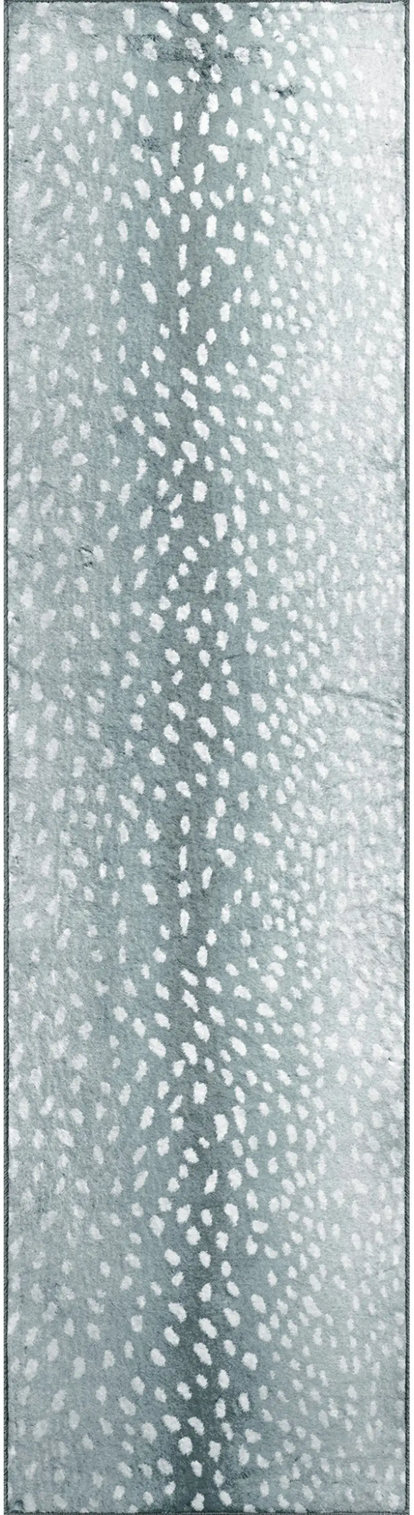Grey Gazelle Print Shag Handmade Non Skid Runner Rug Photo 5