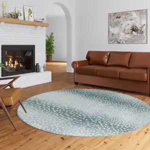 Photo of Grey Gazelle Round Shag Handmade Non Skid Area Rug