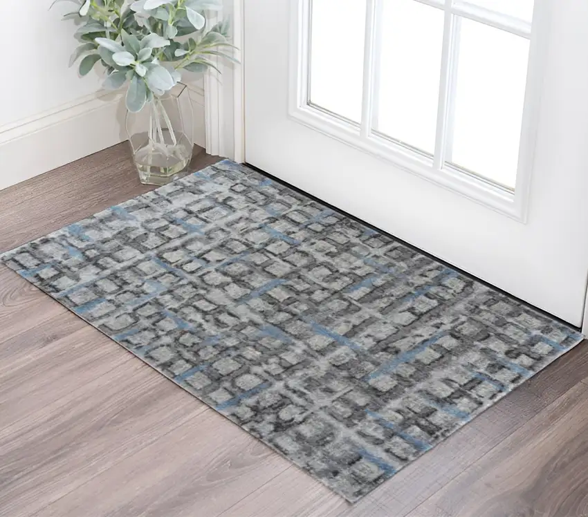 Grey Geometric Area Rug Photo 1