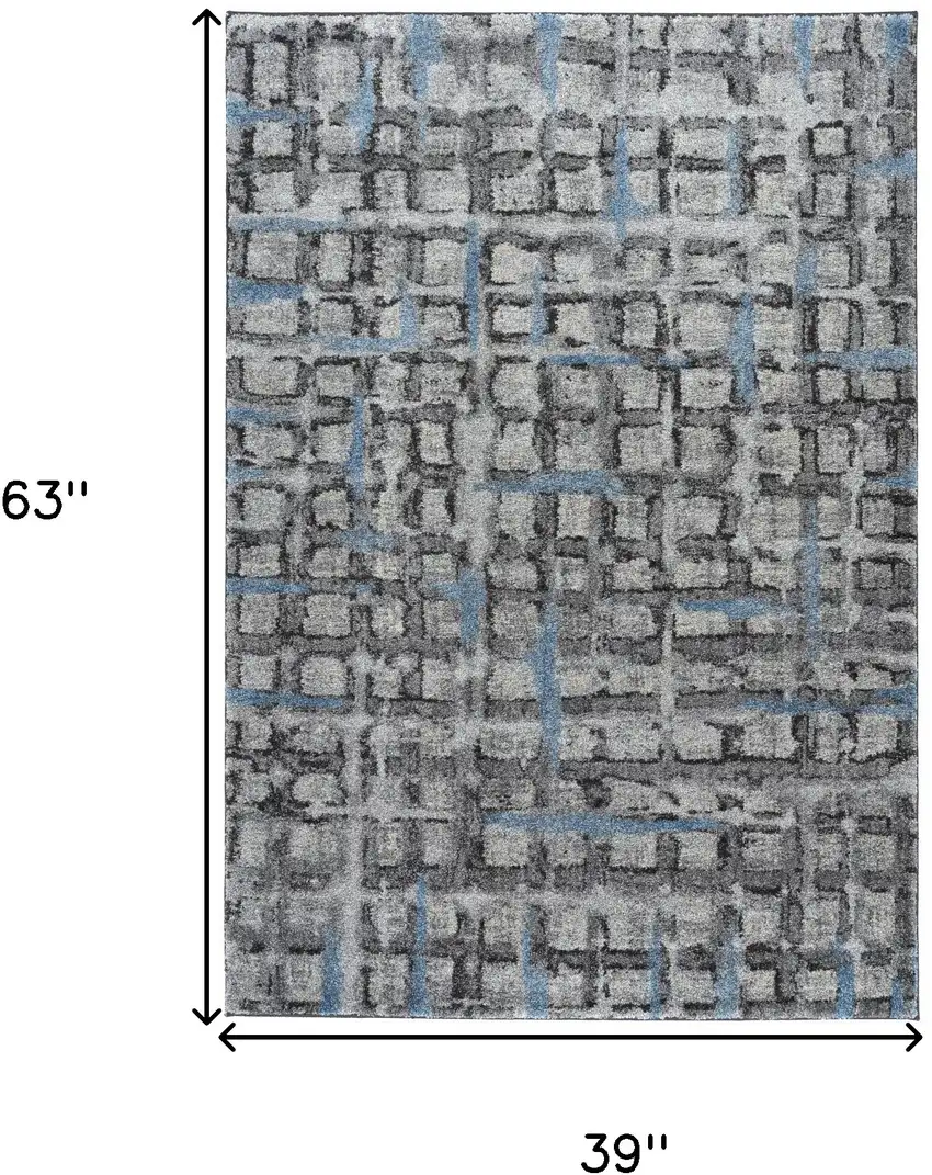 Grey Geometric Area Rug Photo 8