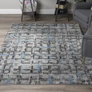 Photo of Grey Geometric Area Rug