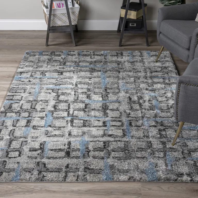 Grey Geometric Area Rug Photo 1