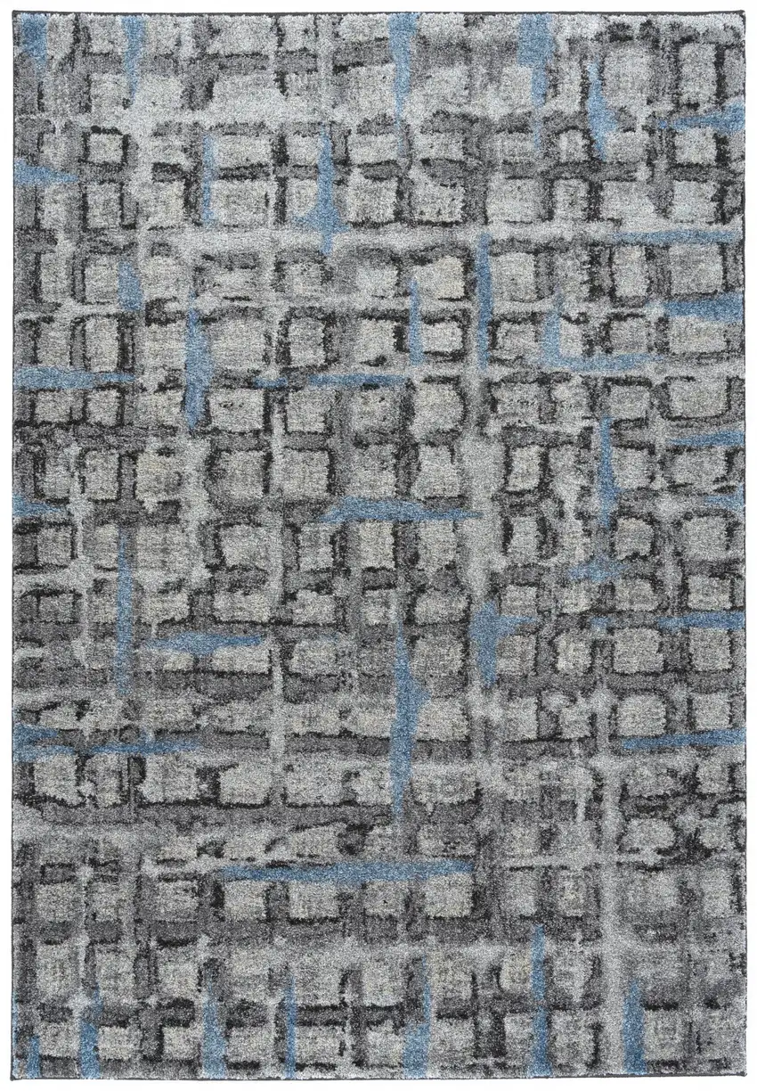 Grey Geometric Area Rug Photo 4
