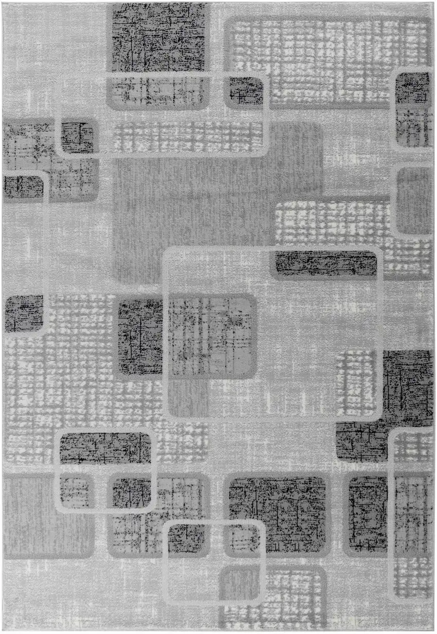Grey Geometric Area Rug Photo 5