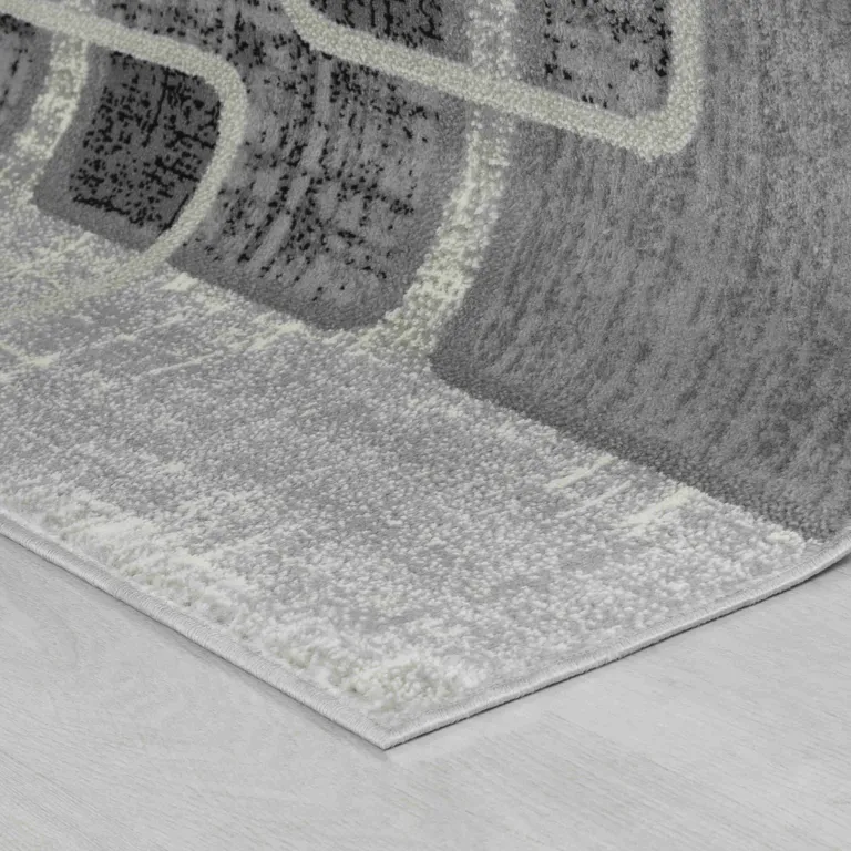 Grey Geometric Area Rug Photo 5