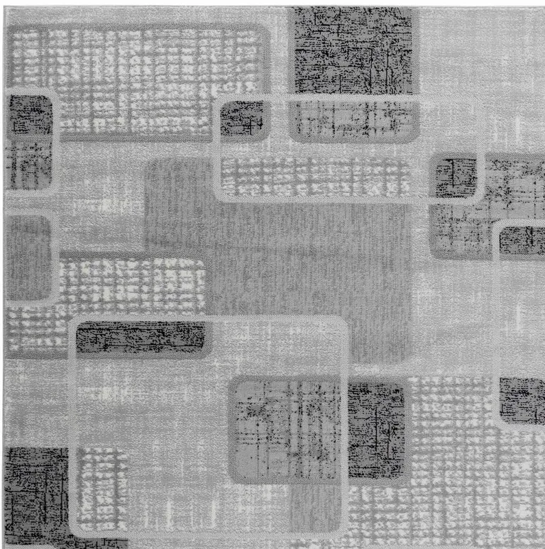 Grey Geometric Area Rug Photo 5