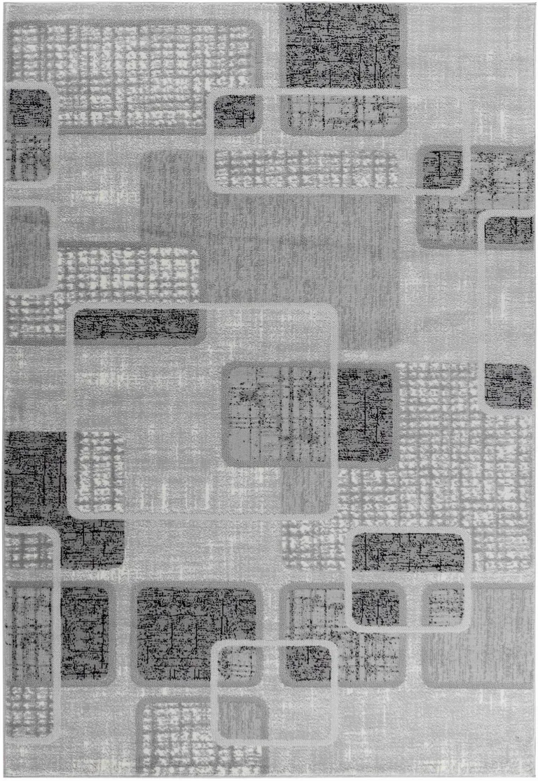 Grey Geometric Area Rug Photo 3