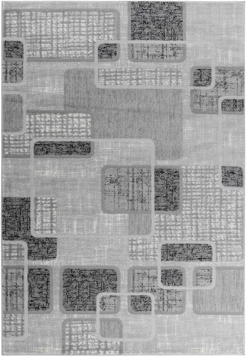 Grey Geometric Area Rug Photo 2