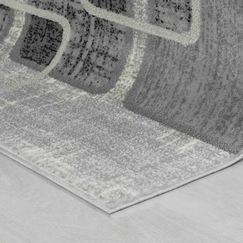 Grey Geometric Area Rug Photo 6