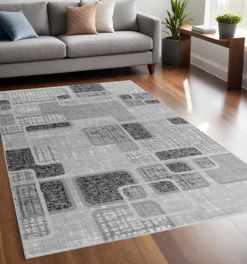 5' X 8' Grey Geometric Area Rug Photo 1