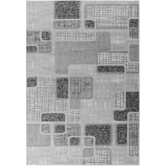 5' X 8' Grey Geometric Area Rug Photo 4