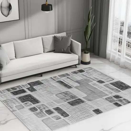 5' X 8' Grey Geometric Area Rug Photo 1