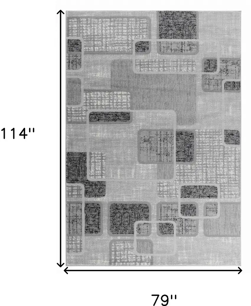 Grey Geometric Area Rug Photo 5