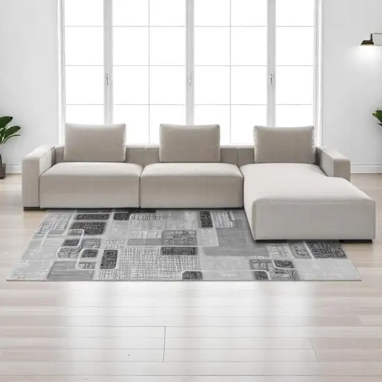 7' X 10' Grey Geometric Area Rug Photo 1