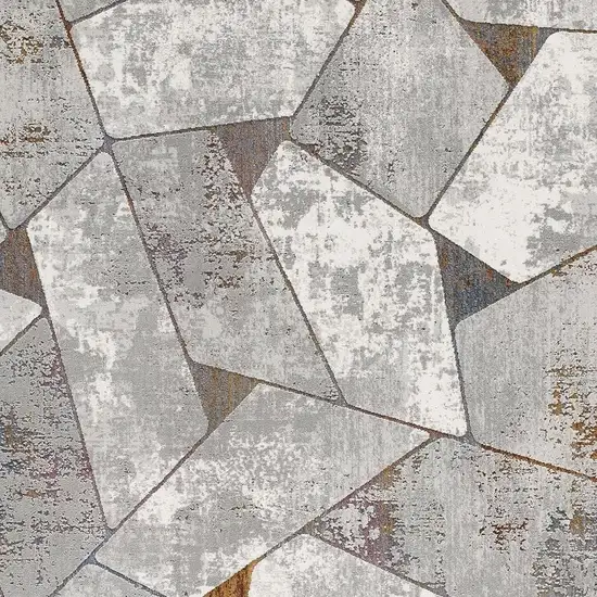 Grey Geometric Area Rug Photo 5