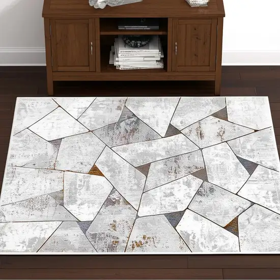 Grey Geometric Area Rug Photo 1