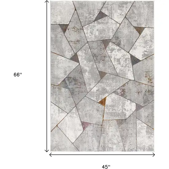 Grey Geometric Area Rug Photo 3