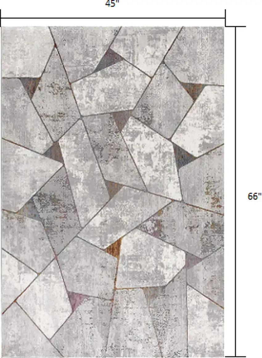Grey Geometric Area Rug Photo 4