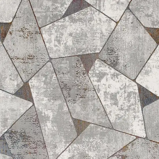 Grey Geometric Area Rug Photo 5