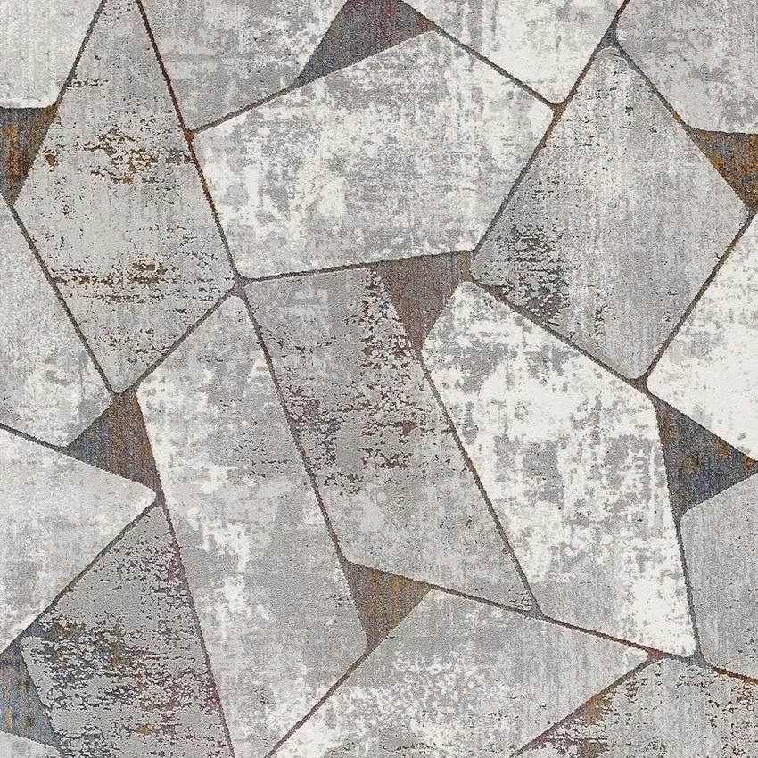 Grey Geometric Area Rug Photo 5