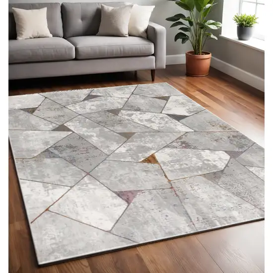 Grey Geometric Area Rug Photo 1