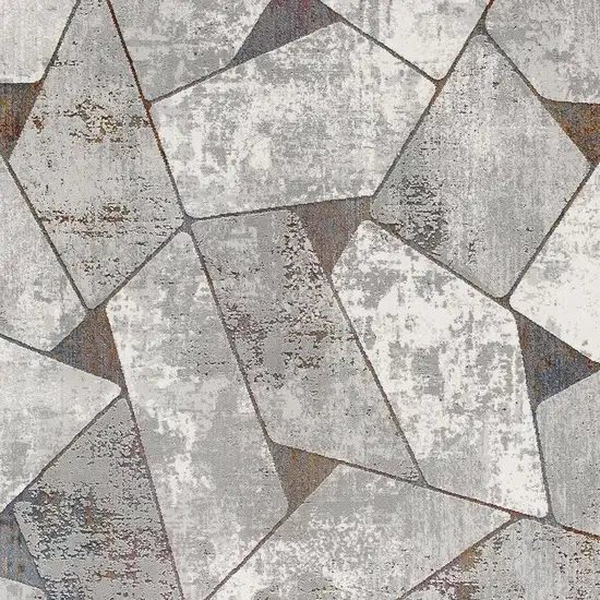 Grey Geometric Area Rug Photo 8