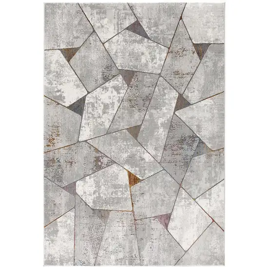 Grey Geometric Area Rug Photo 4