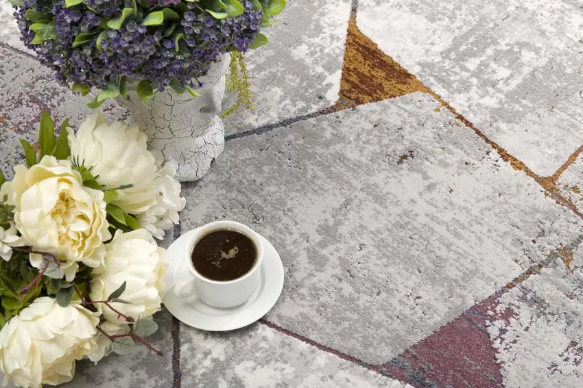 Grey Geometric Area Rug Photo 8