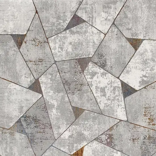 Grey Geometric Area Rug Photo 5