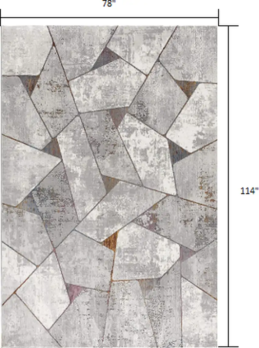 Grey Geometric Area Rug Photo 5