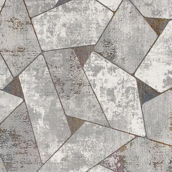 Grey Geometric Area Rug Photo 8