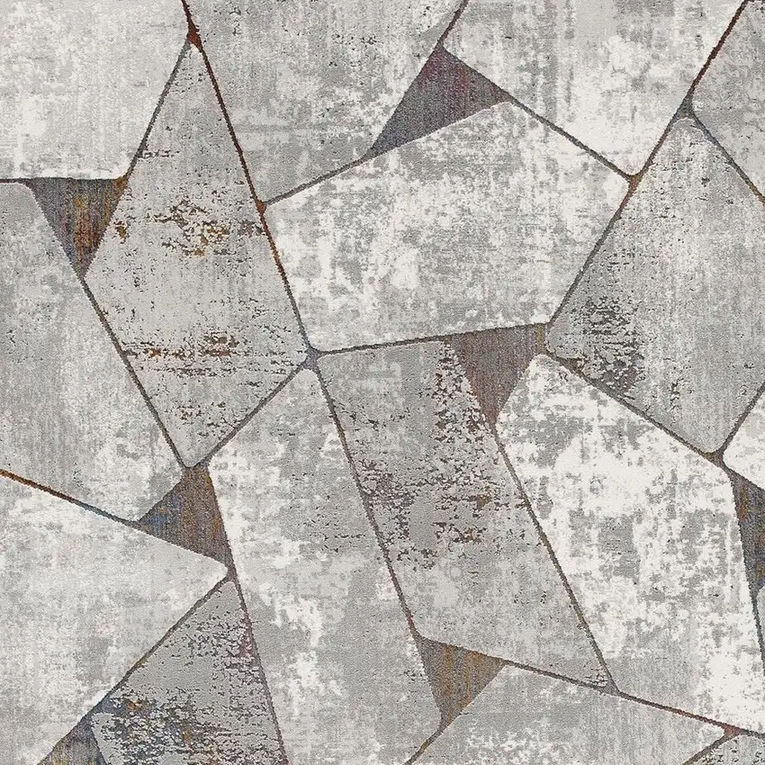 Grey Geometric Area Rug Photo 4