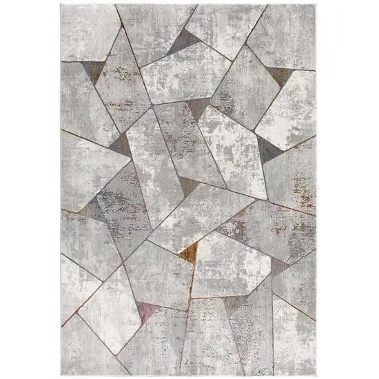 Grey Geometric Area Rug Photo 2