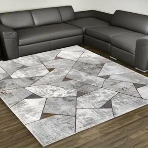 Photo of Grey Geometric Area Rug