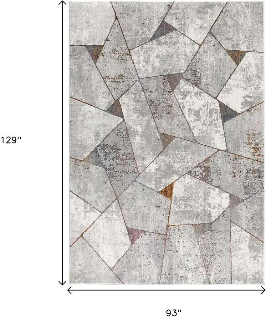 Grey Geometric Area Rug Photo 3