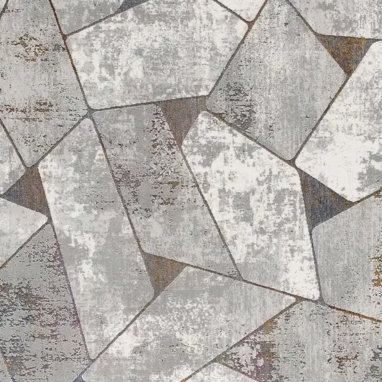 Grey Geometric Area Rug Photo 5