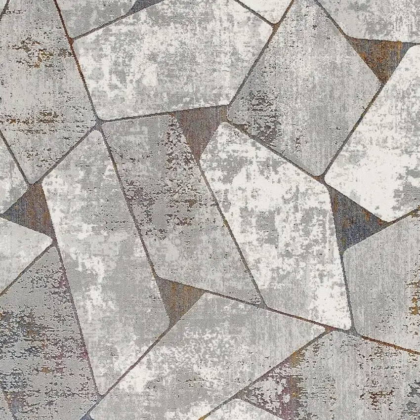 Grey Geometric Area Rug Photo 5