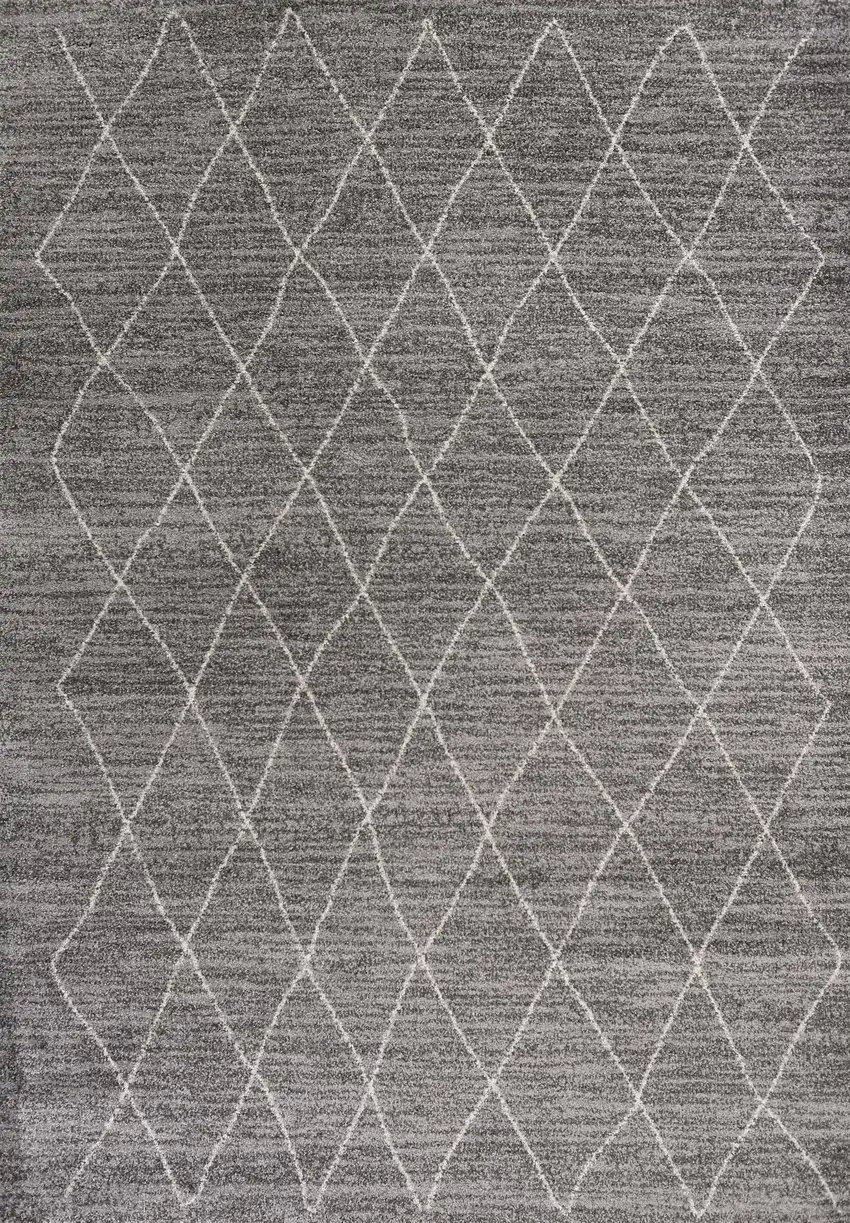 Grey Geometric Diamond Indoor Area Rug Photo 1