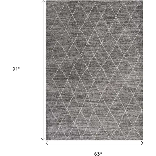 Gray And Ivory Geometric Area Rug Photo 3