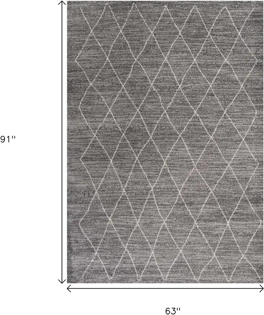 Gray And Ivory Geometric Area Rug Photo 3