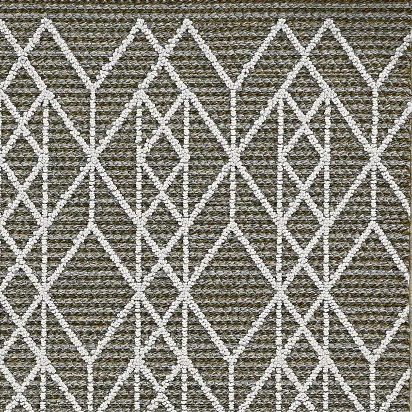 Grey Geometric Lines Runner Rug Photo 1