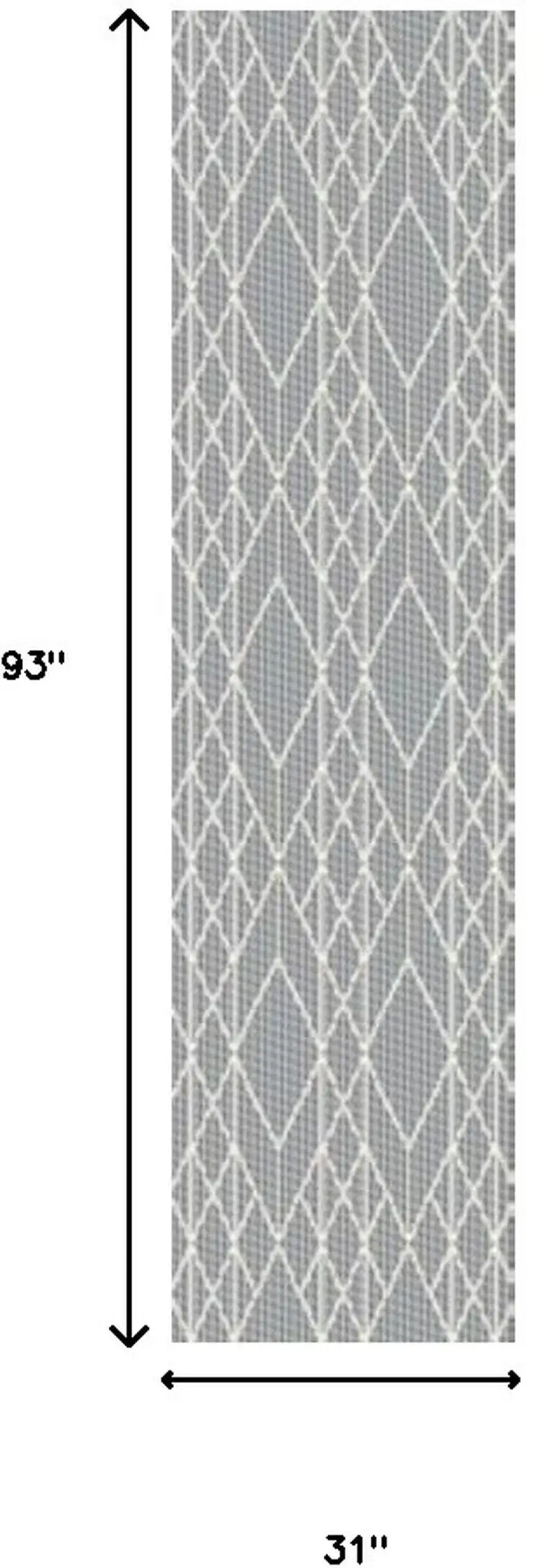 Grey Geometric Lines Runner Rug Photo 3