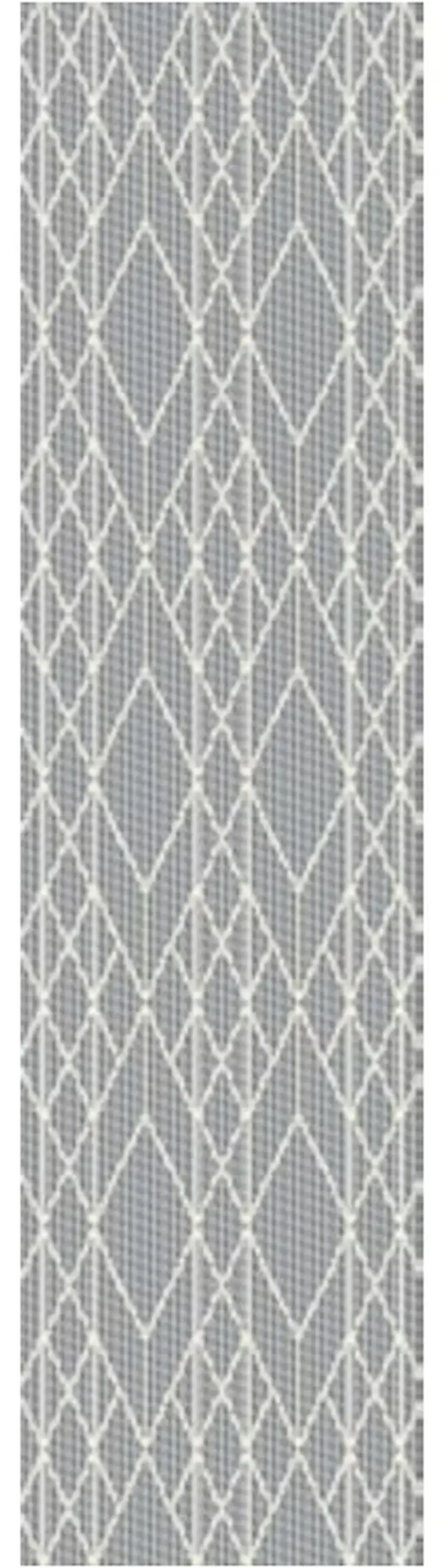 Grey Geometric Lines Runner Rug Photo 2