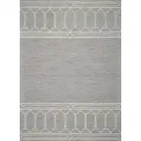 Photo of Grey Geometric Pattern Wool Area Rug