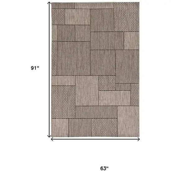 Grey Geometric Patterns Area Rug Photo 3